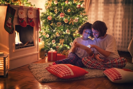 Family gathered around for the holidays