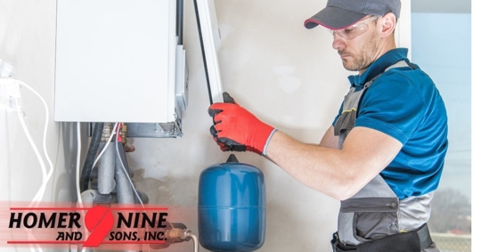 man working on heater